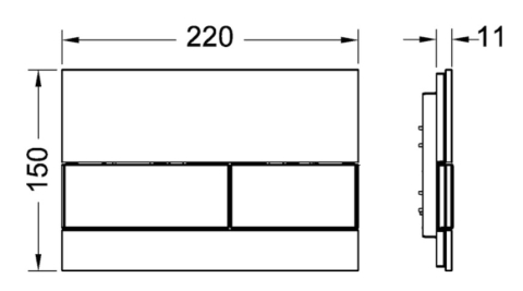 Clapeta TECE Square, alb + cromat [1]