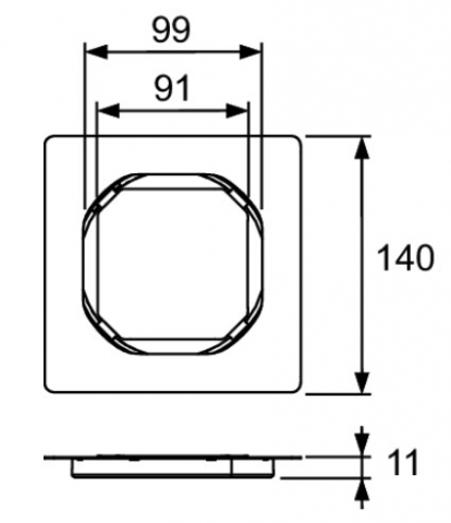 Ramă 100mm TECEdrainpoint S din oțel inoxidabil [1]