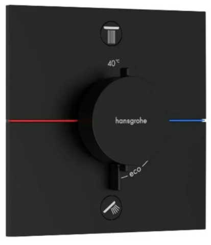 Dus si Componente pentru dus - Baterie termostatata incastrata, pentru 2 consumatori, negru mat Hansgrohe ShowerSelect Comfort - 15572670