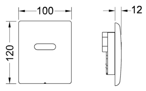 Clapeta urinal TECE Planus cu senzor, cromat mat [1]