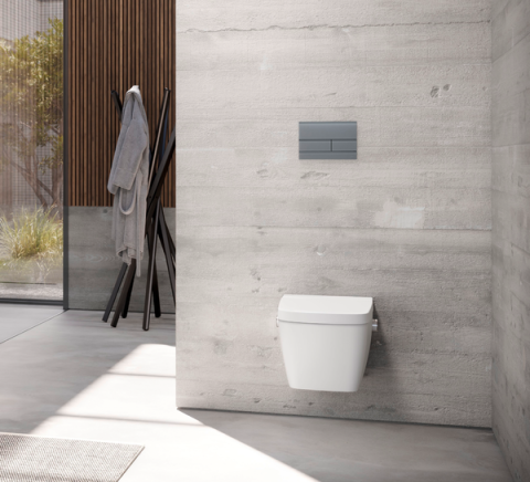 Clapetă WC TECEsquare II 9240826, sticlă gri semnal satinată [2]