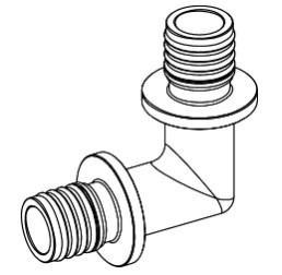 Cot 90° D63 TECEflex, alamă standard [1]