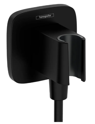 Dus si Componente pentru dus - Cot de iesire dus Hansgrohe FixFit Q, Negru Mat, 26687670