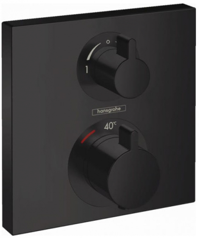 Obiecte sanitare - Hansgrohe Ecostat Square - Baterie termostata incastrata 2 consumatori, negru mat 15714670