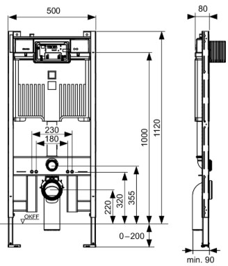 Modul WC  cu rezervor Octa II, TECEconstruct-9300502 [1]
