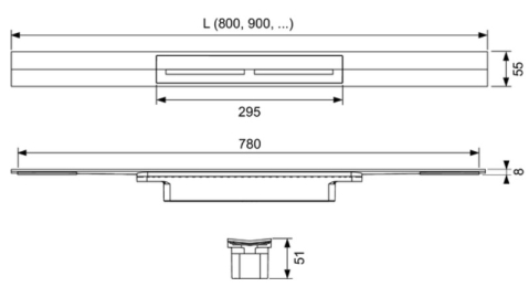 Profil de duș 80 cm Gold Optic Periat TECEdrainprofile [1]