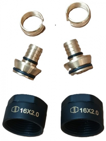 Accesorii Calorifere - Racord conector 16x2 3/4" FI PEX etansare elastica  Negru