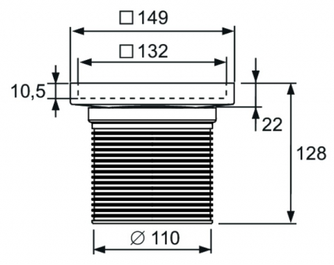 Inălțător 150 mm cu grilă TECEdrainpoint S din oțel inoxidabil [1]