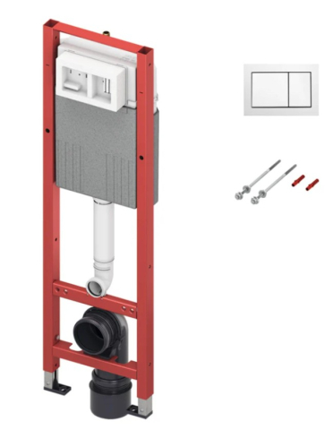 Sanitar - Rezervor WC incastrat 7L,(32 x 112 cm) TECEbase ,cu clapeta Base alba