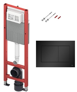 Rezervoare WC - Pachet Rezervor WC incastrat 7L,(320 x 1120 mm) TECEbase + clapeta actionare negru mat TECEnow (9240407)