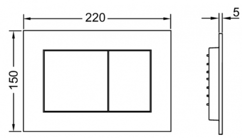 Pachet Rezervor WC incastrat 7L,(320 x 1120 mm) TECEbase + clapeta actionare negru mat TECEnow (9240407) [4]