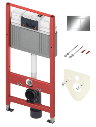 Obiecte sanitare - Rezervor WC incastrat, TECE9400412, 50 x 112 cm, 10 L, clapeta crom lucios