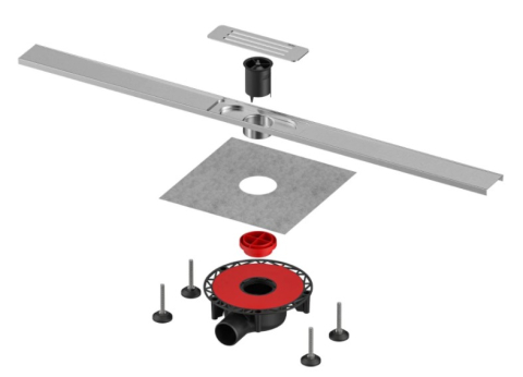 TECE lineo - Set rigolă de duș TECElineo, oțel inoxidabil periat