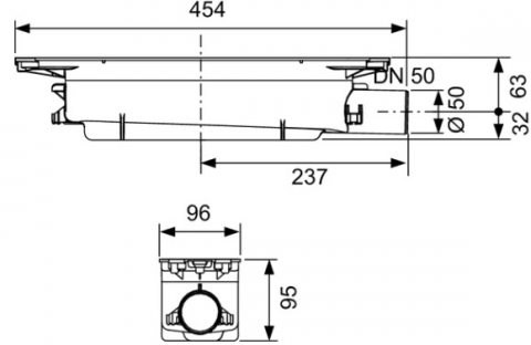 Sifon 'Standard' cu evacuare laterală DN 50 TECEdrainprofile-673002 [2]