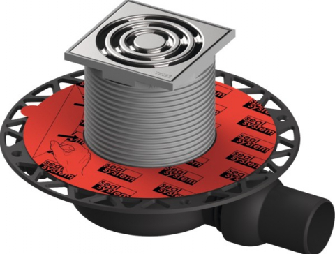 Sifoane - Set sifon scurgere TECEdrainpoint S 110 extra-plat cu flanșă universală Seal System