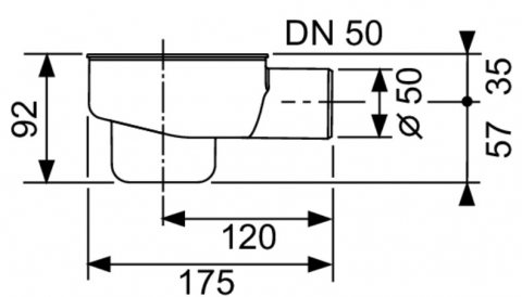 Sifon TECEdrainline "standard", evacuare laterală DN 50 [1]