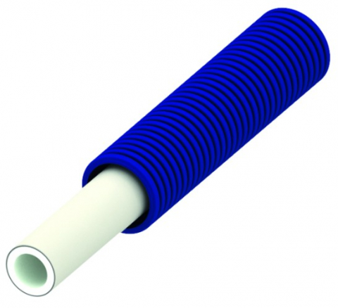 Instalatii sanitare - Teava TECEflex ø16 PE-Xc/Al/PE-RT în tub gofrat de protecție, albastru