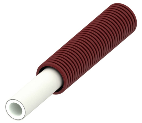 Instalatii sanitare - Teava TECEflex ø16 PE-Xc/Al/PE-RT în tub gofrat de protecție, Rosu