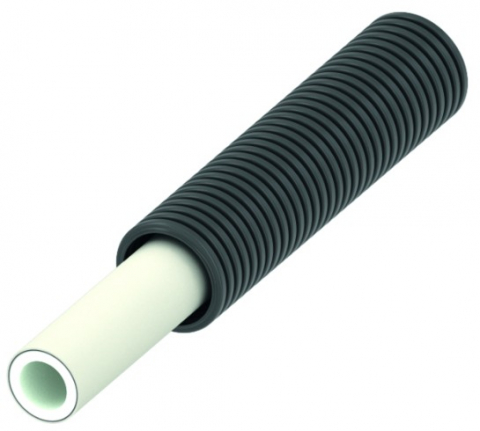 Instalatii sanitare - Țeavă multistrat TECEflex ø16 PE-Xc/Al/PE-RT în tub gofrat de protecție, negru