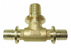 Teu redus alama - Teu redus 20 x 25 x 20 TECEflex, alamă standard.