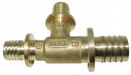 Teu redus alama - Teu redus 25 x 20 x 20 TECEflex, alamă standard.