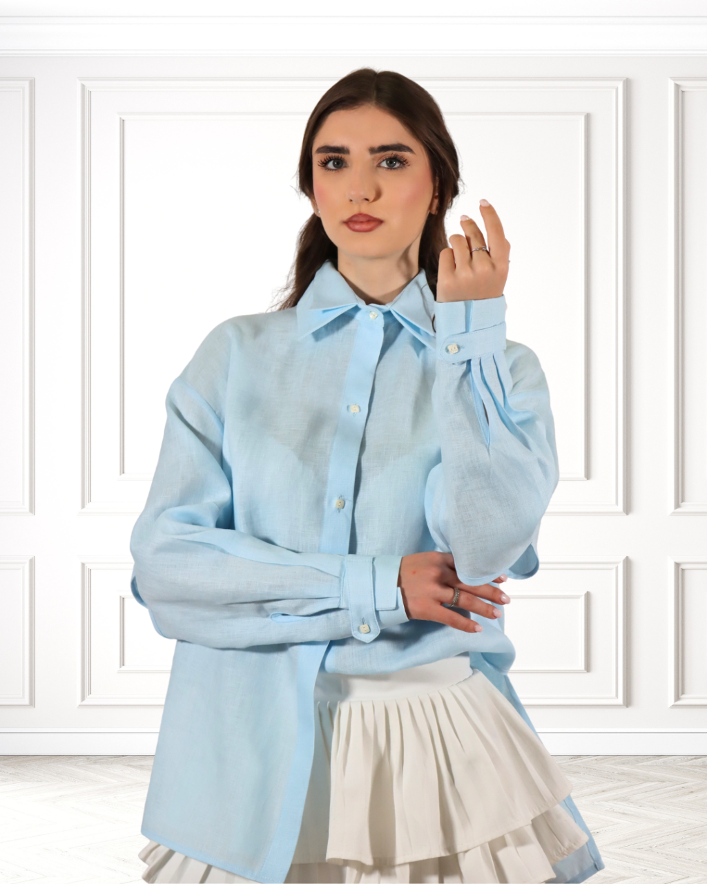 Camasa din in GEORGIA Blue [2]
