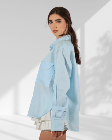 Camasi din in - Camasa din in AERIS Blue