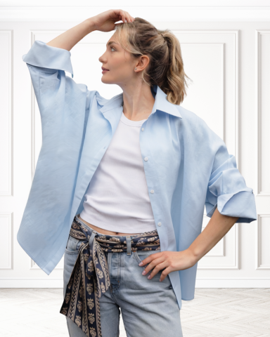 Camasi din in - Camasa din in AMALIA Blue