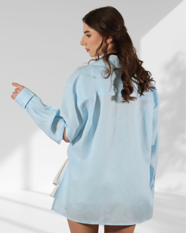 Camasi din in - Camasa din in GEORGIA Blue