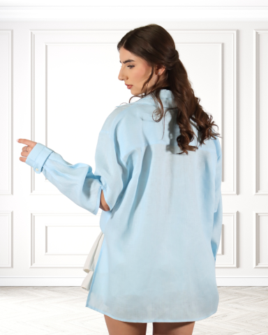 Camasi din in - Camasa din in GEORGIA Blue