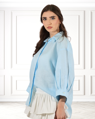 CAMASI W SIGNATURE - Camasa din in INES Blue