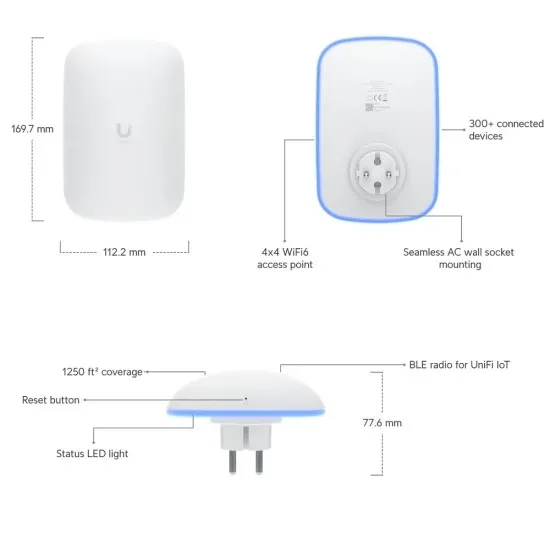 Access Point Ubiquiti UniFi, Wi-Fi 6, Dual Band, U6-Extender [2]