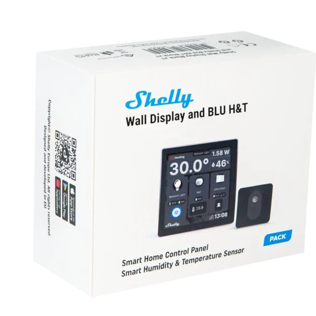 Smart switch with touchscreen Shelly Wall Display, Black, Wi-FI, Bluetooth + H&T black [2]