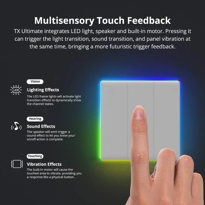 RESEALED - Smart switch Sonoff T5-2C-86 WiFi with Full Touch (2 channels), LED light 5A/1200W [2]
