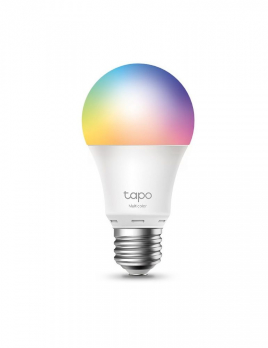 Bec LED RGB inteligente TP-Link Tapo L530E, Wi-Fi, E27, 8.7W (60W), 806 lm, lumina colorata, control vocal, compatibil Amazon Alexa si Google Assistant, clasa energetica F [1]