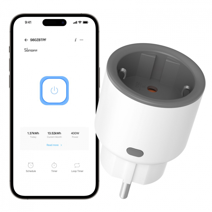 Sonoff S60ZBTPF smart socket, 16A, with consumption monitoring [6]