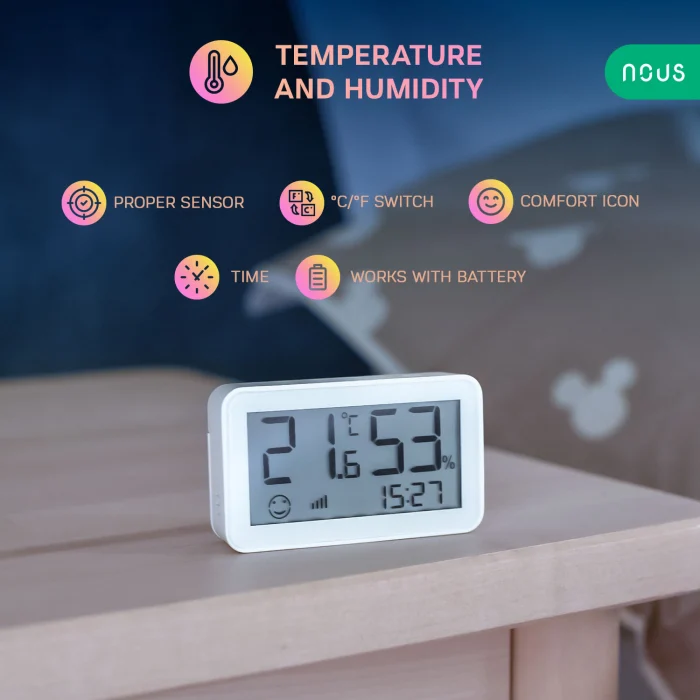 Nous Smart Temperature and Humidity Sensor with E6 display, LCD, ZigBee [2]