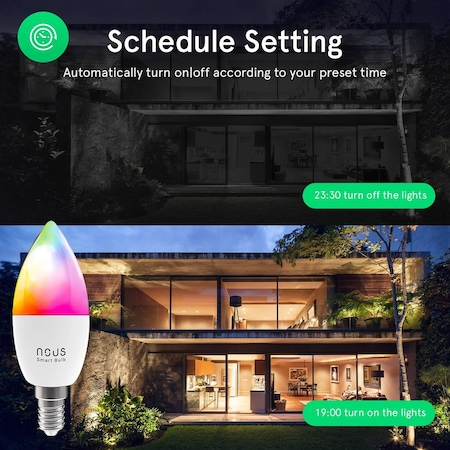 Set de 2 becuri NOUS P4, LED RGB Smart, E14, Control din aplicatie, WiFi [3]