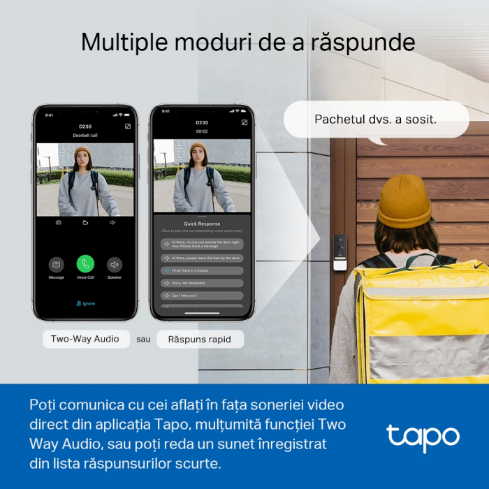 Sonerie video smart TP-Link Tapo D230S1, rezolutie 2K, night vision [7]