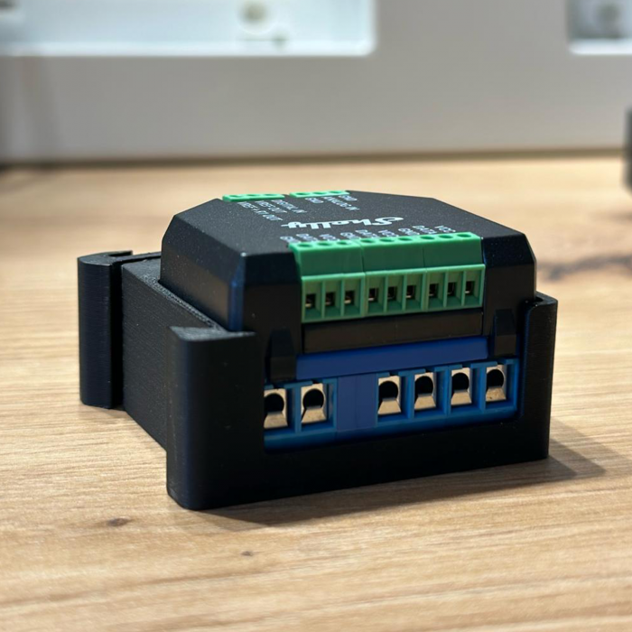 DIN Rail support for Shelly ADD-ON, made of fireproof material, black [3]