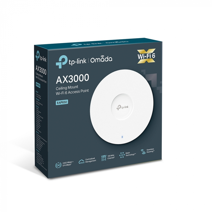 Access Point TP-Link EAP650 Wi-Fi 6 AX3000 cu design compact (include adaptor DC) [3]