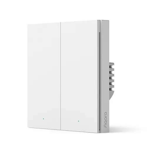 Întrerupătoare fizice - Intrerupator inteligent Aqara H1 double rocker, necesita NUL, 2 canale, Zigbee
