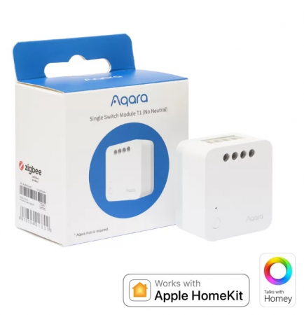 Noutati - Releu inteligent Aqara Single Switch Module T1, 1 canal, FARA NUL, 10A, Zigbee