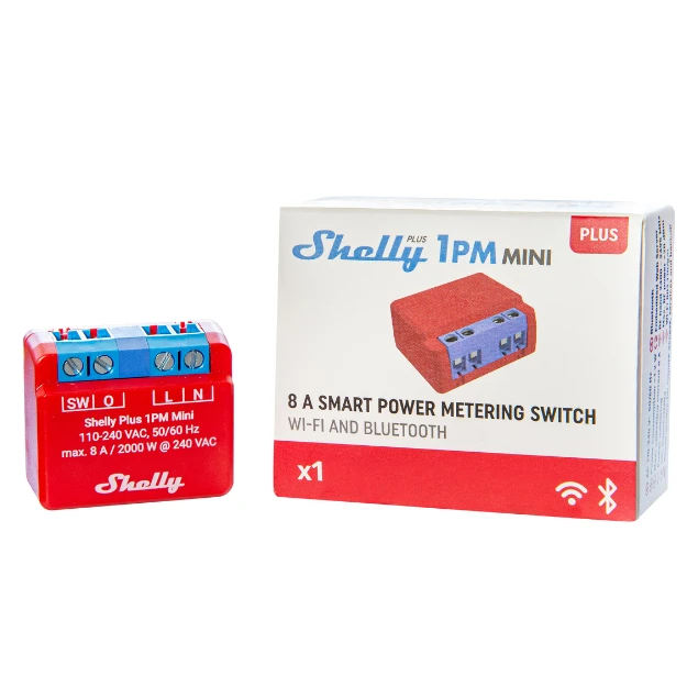 Outlet - Releu inteligent Shelly Plus 1PM Mini, 1 canal, 8A