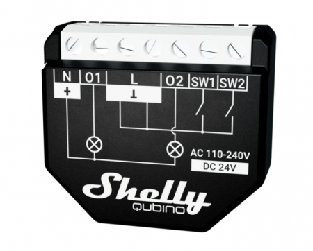 Releu inteligent Shelly Qubino Wave 2PM cu contor de putere, Z-Wave [1]