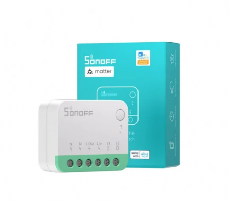 Relee smart - Releu inteligent Sonoff MINI R4M Wi-Fi, compatibil cu Matter