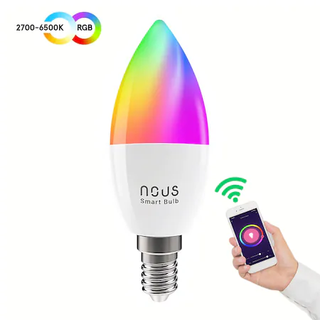 Set de 2 becuri NOUS P4, LED RGB Smart, E14, Control din aplicatie, WiFi [1]