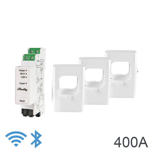 Relee smart - Shelly Pro 3EM (3xClamp 400A), releu wifi 3 canale si control contactor