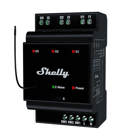 Smart relays - shelly-wave-pro-3-lr