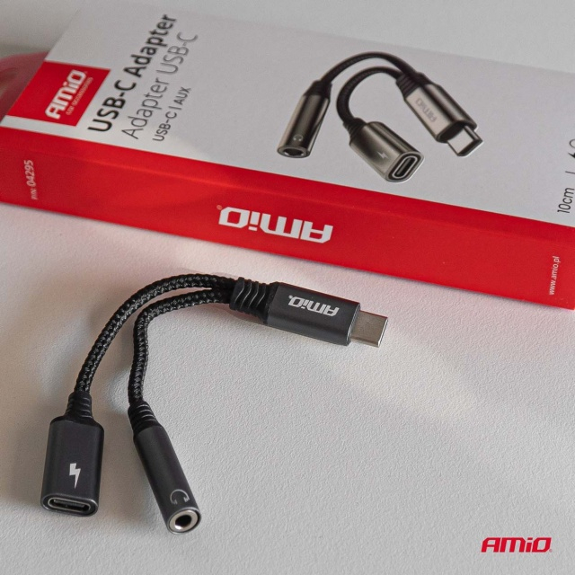 Adaptor USB-C la USB-C + Mini mufa 3,5mm Adaptor mama 10cm [3]